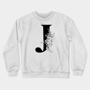 J alphabet Botanical cherry blossom sakura flowers Crewneck Sweatshirt